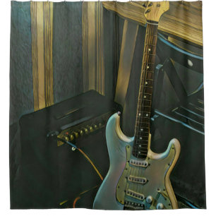 Akustik-Bass E-Gitarre-Geschenk Duschvorhang