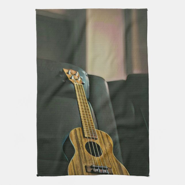 Akustik-Bass E-Gitarre-Geschenk Geschirrtuch (Vertikal)