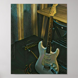 Akustik-Bass E-Gitarre-Geschenk Poster
