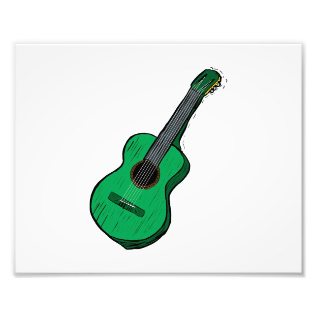 Akustik-Gitarre einfach grün.png Fotodruck (Vorne)