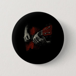 Akustik-Gitarre-Spieler-Shirt Vintage-Musiklehrer Button