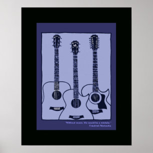 Akustik-Gitarrendekor Poster