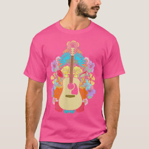 Akustikgitarre Blumenstrauß Künstlerisch Vintage M T-Shirt