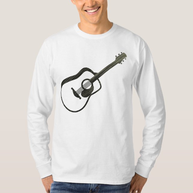 Akustikgitarre - gestreift T-Shirt (Vorderseite)