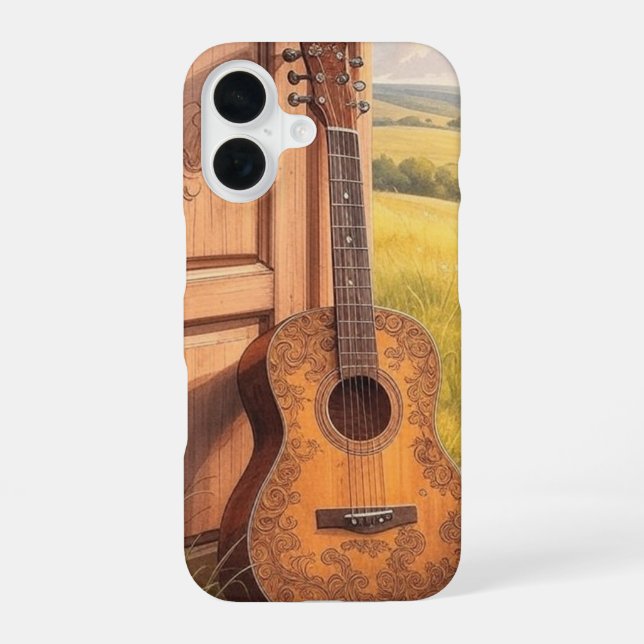 Akustikgitarre iPhone 16 Hülle (Rückseite)
