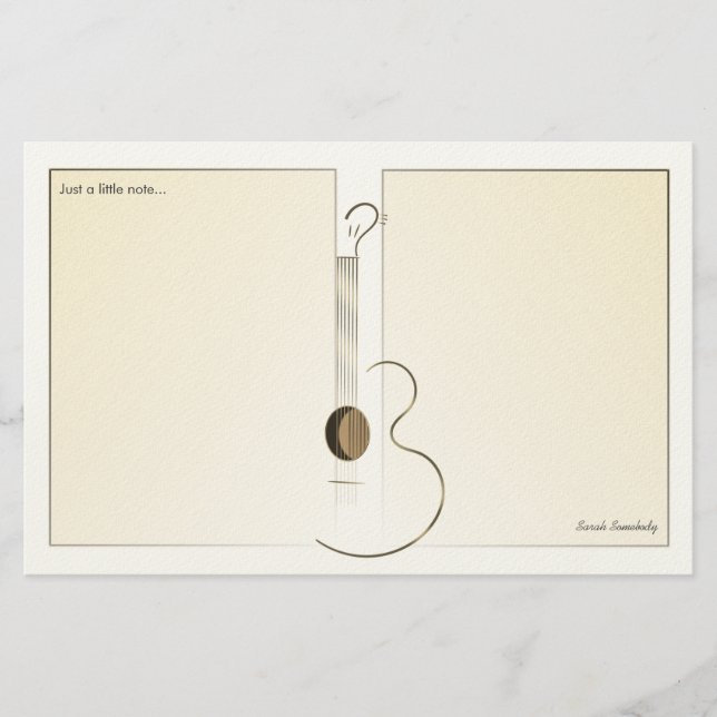 Akustikgitarre-Logo-Entwurfs-Briefpapier Briefpapier (Vorderseite)