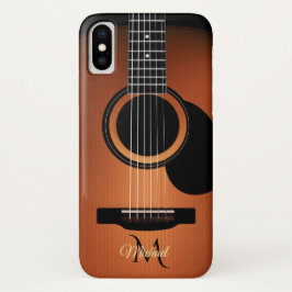 Akustikgitarre-Monogramm iPhone X Fall iPhone X Hülle