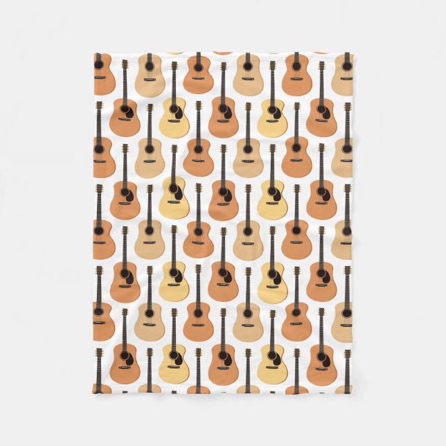Akustikgitarre-Muster Fleecedecke (Vorderseite)