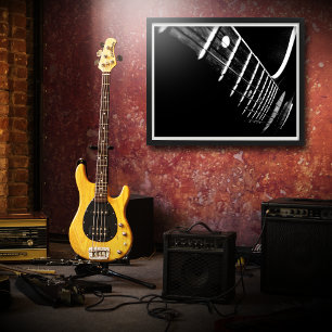 Akustikgitarre (Schwarz-Weiß-Version) Poster
