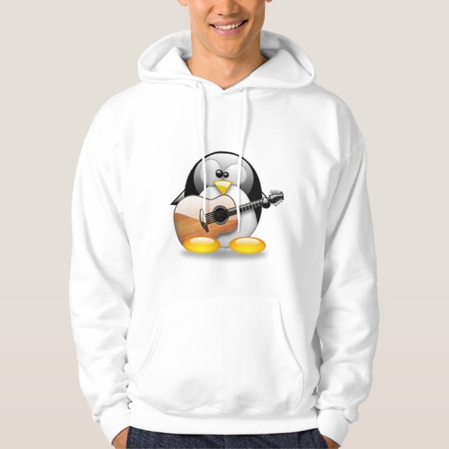 Akustikgitarre Tux (Linux Tux) Hoodie (Vorderseite)