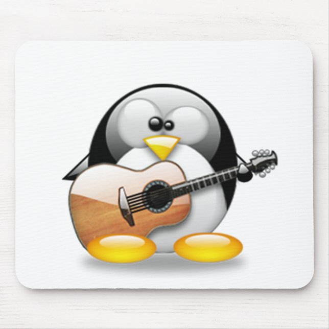 Akustikgitarre Tux (Linux Tux) Mousepad (Vorne)