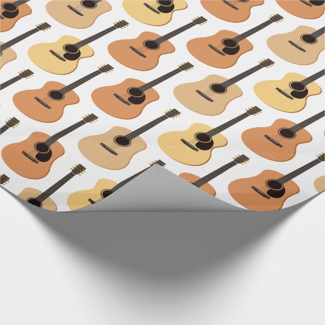 Akustikgitarren-Muster Geschenkpapier (Ecke)