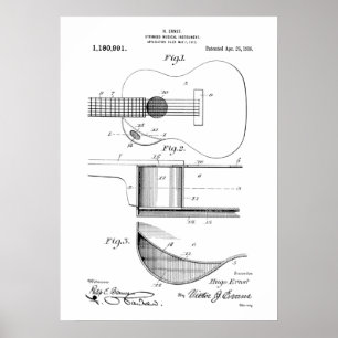 Akustikgitarren-Patent Poster