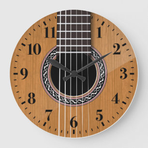 Akustikgitarren-Wanduhr Große Wanduhr