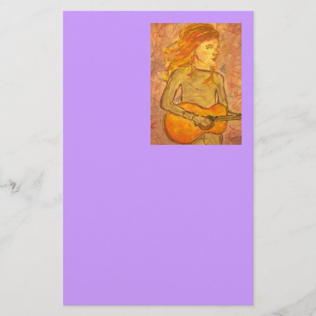 Akustikgitarrezeichnen Briefpapier (Vorderseite)