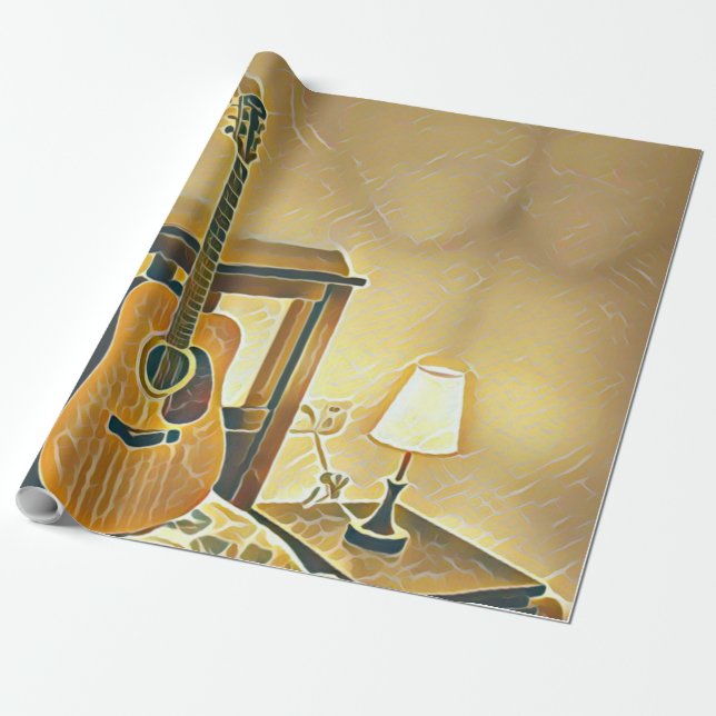 Akustikgitarrist Geschenkpapier (Ungerollt)