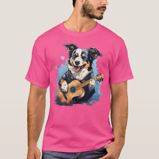 Akustikgitarrist Gitarrist Dog spielt akustische G T-Shirt