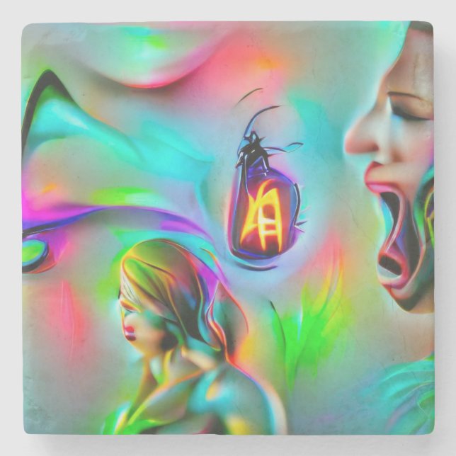 Akustikophobie Steinuntersetzer (Vorderseite)