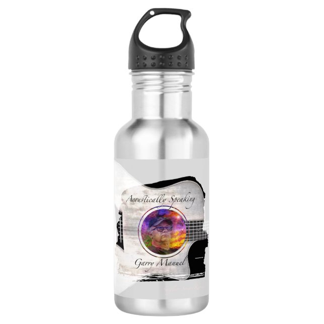 Akustisch gesprochen - Garry Manuel - Wasserflasch Edelstahlflasche (Vorderseite)