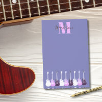 Akustische E-Gitarre lila rosa Monogramm