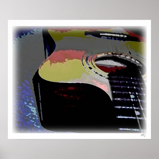 Akustische Gitarre (Aquarell) Poster (Vorne)