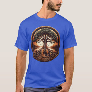 Akustische Gitarre Baum des Lebens Natur der Musik T-Shirt