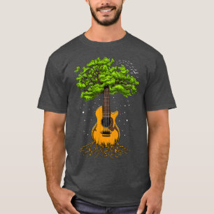 Akustische Gitarre Baum des Lebens Zen Yoga T-Shirt