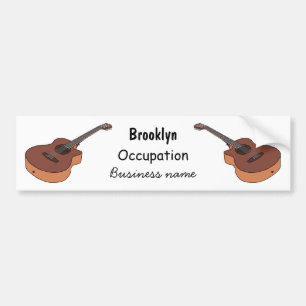 Akustische Gitarre-Cartoon-Abbildung Autoaufkleber