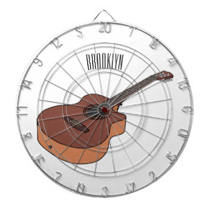 Akustische Gitarre-Cartoon-Abbildung Dartscheibe