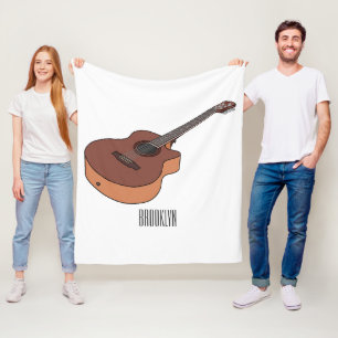 Akustische Gitarre-Cartoon-Abbildung Fleecedecke