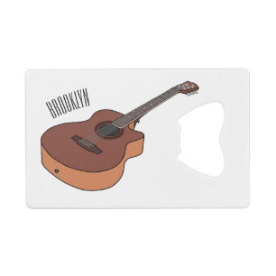 Akustische Gitarre-Cartoon-Abbildung Geldbeutel Flaschenöffner