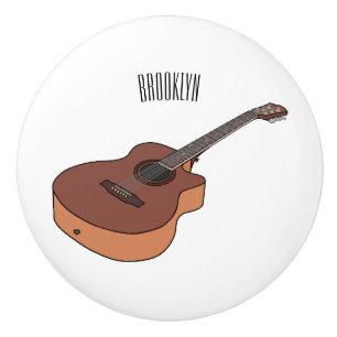 Akustische Gitarre-Cartoon-Abbildung Keramikknauf