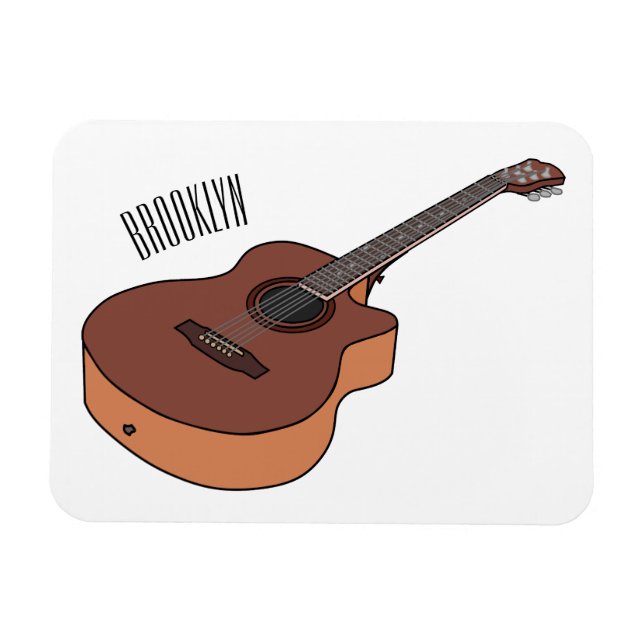 Akustische Gitarre-Cartoon-Abbildung Magnet (Horizontal)