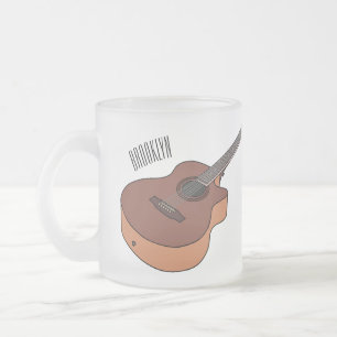Akustische Gitarre-Cartoon-Abbildung Mattglastasse