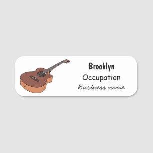 Akustische Gitarre-Cartoon-Abbildung Namensschild