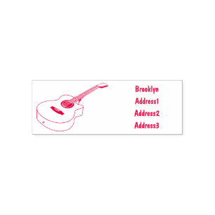 Akustische Gitarre-Cartoon-Abbildung Permastempel