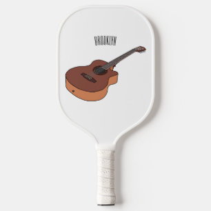 Akustische Gitarre-Cartoon-Abbildung Pickleball Schläger