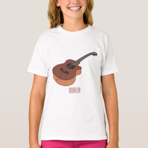 Akustische Gitarre-Cartoon-Abbildung T-Shirt
