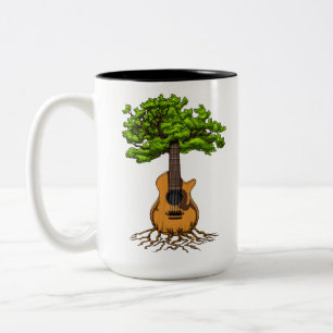 Akustische Gitarre des Lebens Zweifarbige Tasse