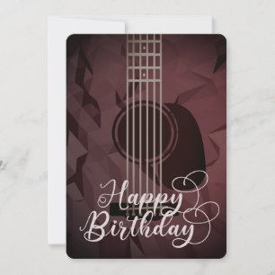 Akustische Gitarre Happy Birthday Flat Card