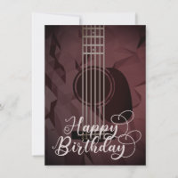 Akustische Gitarre Happy Birthday Flat Card