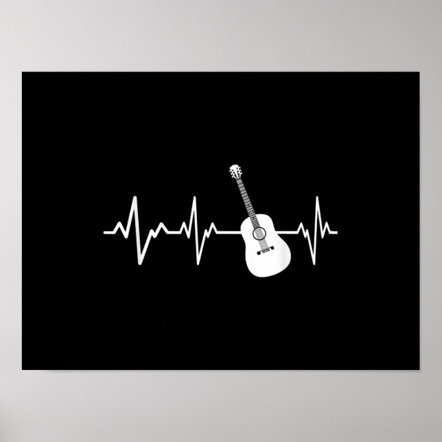 Akustische Gitarre-Heartbeat-Instrumentengitarre Poster (Vorne)