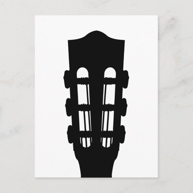 Akustische Gitarre Kopf Postkarte (Vorderseite)