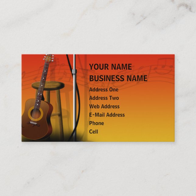 Akustische Gitarre - Music Business Card Visitenkarte (Vorderseite)