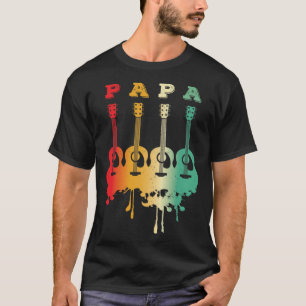 Akustische Gitarre - Papa - Cooles Guitaristengesc T-Shirt