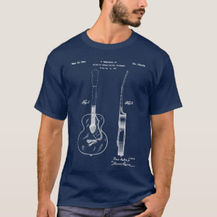 Akustische Gitarre Patent al Guitar Art Blueprint T-Shirt