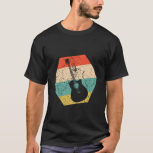 Akustische Gitarre Retro Abgenutzt Sechseck Gitarr T-Shirt