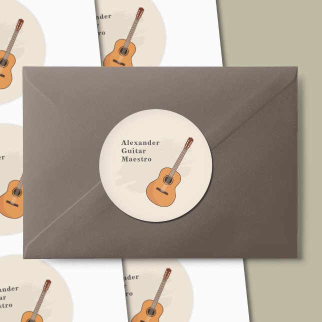 Akustische Gitarre Runder Aufkleber (Acoustic Guitar Sticker)