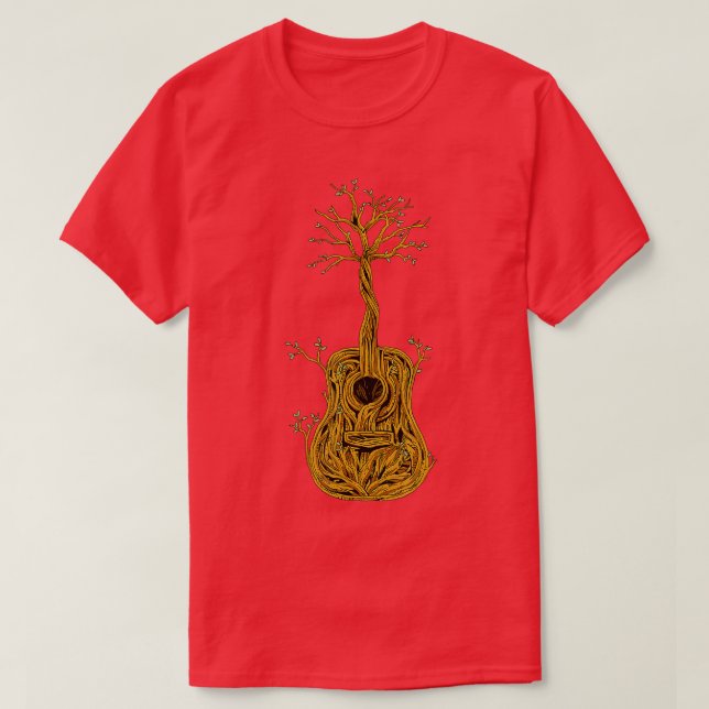 Akustische Gitarre Shirt Tree of Life Gitarre Spie (Design vorne)