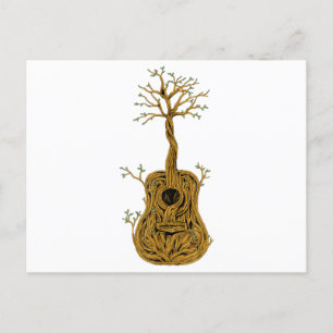Akustische Gitarre Shirt Tree of Life Gitarre Spie Feiertagspostkarte
